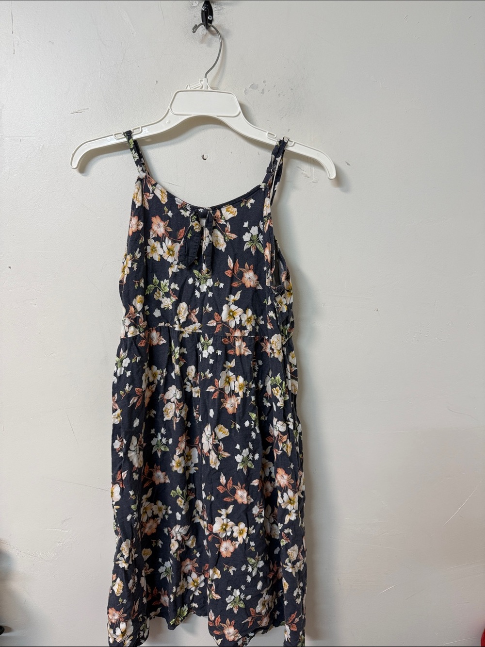 wonder nation Navy Floral Spaghetti-Strap Dress